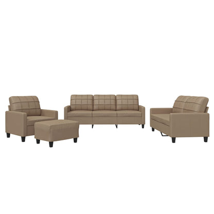 Set di Divani 4 pz con Cuscini cappuccino in Similpelle | homemem39