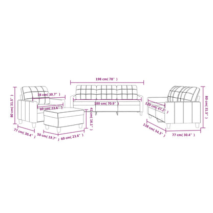 Set di Divani 4 pz con Cuscini cappuccino in Similpelle | homemem39