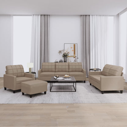 Set di Divani 4 pz con Cuscini cappuccino in Similpelle | homemem39