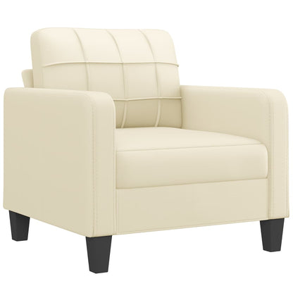Set di Divani 3 pz con Cuscini Crema in Similpelle | homemem39