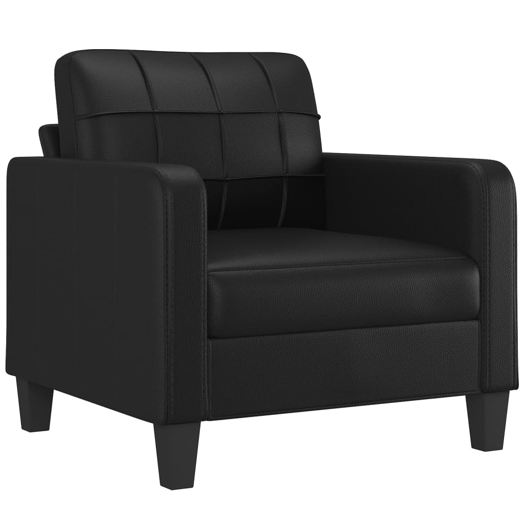 Set di Divani 4 pz con Cuscini Nero in Similpelle | homemem39