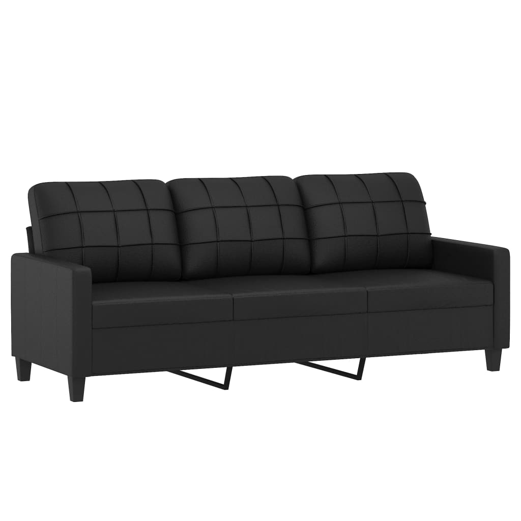 Set di Divani 4 pz con Cuscini Nero in Similpelle | homemem39