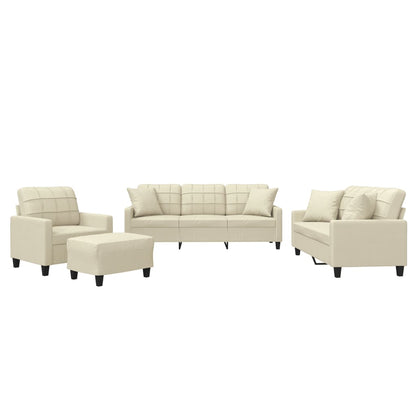 Set di Divani 4 pz con Cuscini Crema in Similpelle | homemem39