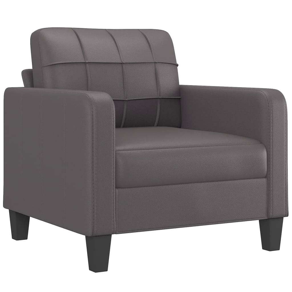 Set di Divani 4 pz con Cuscini Grigio in Similpelle | homemem39