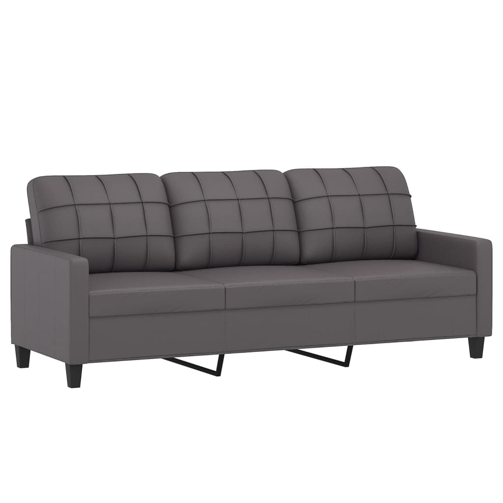 Set di Divani 4 pz con Cuscini Grigio in Similpelle | homemem39