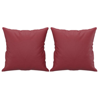 Set di Divani 4 pz con Cuscini Rosso Vino in Similpelle