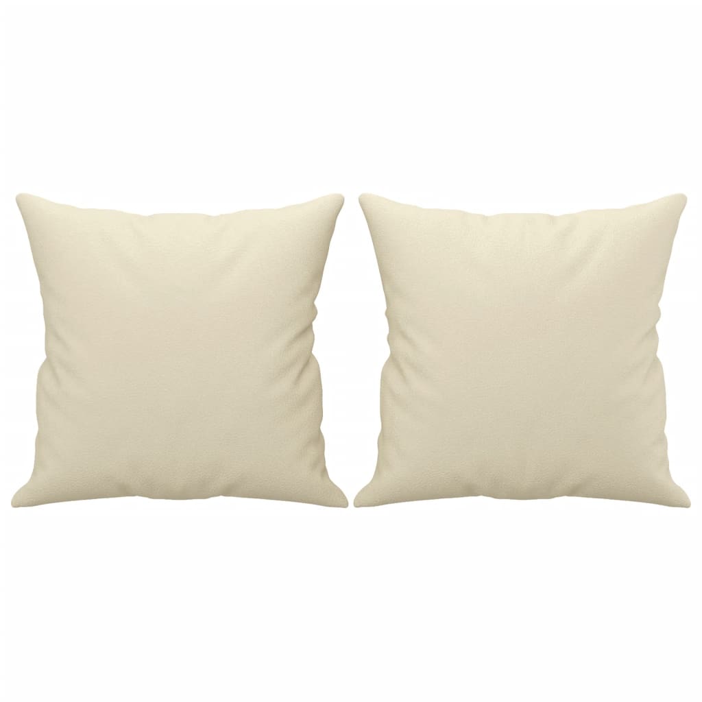 Set di Divani 2 pz con Cuscini Crema in Similpelle | homemem39