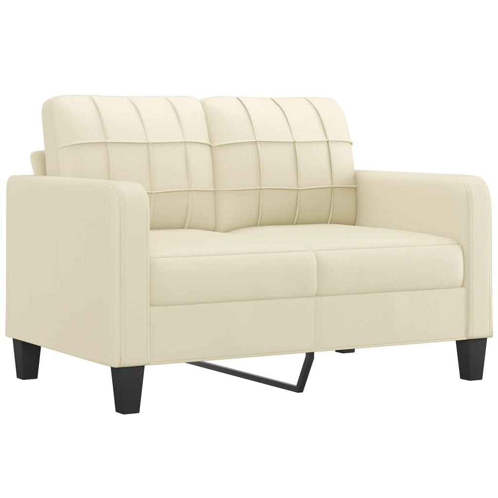 Set di Divani 3 pz con Cuscini crema in Similpelle | homemem39