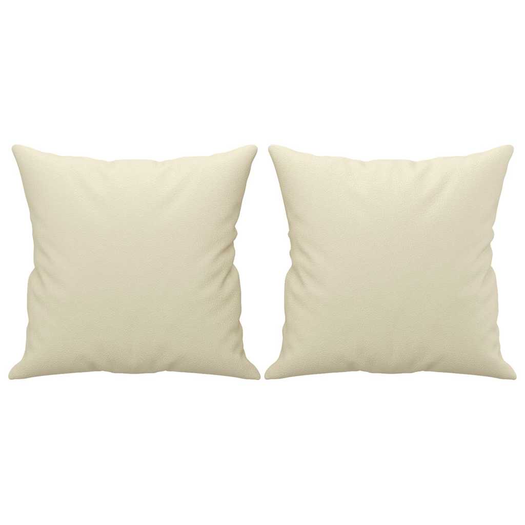Set di Divani 2 pz con Cuscini Crema in Similpelle | homemem39
