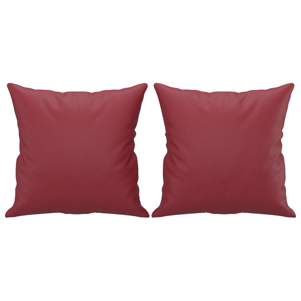 Set di Divani 2 pz con Cuscini Rosso Vino in Similpelle - homemem39