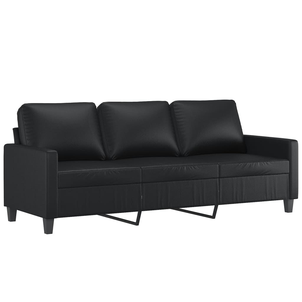 Set di Divani 4 pz con Cuscini Nero in Similpelle | homemem39