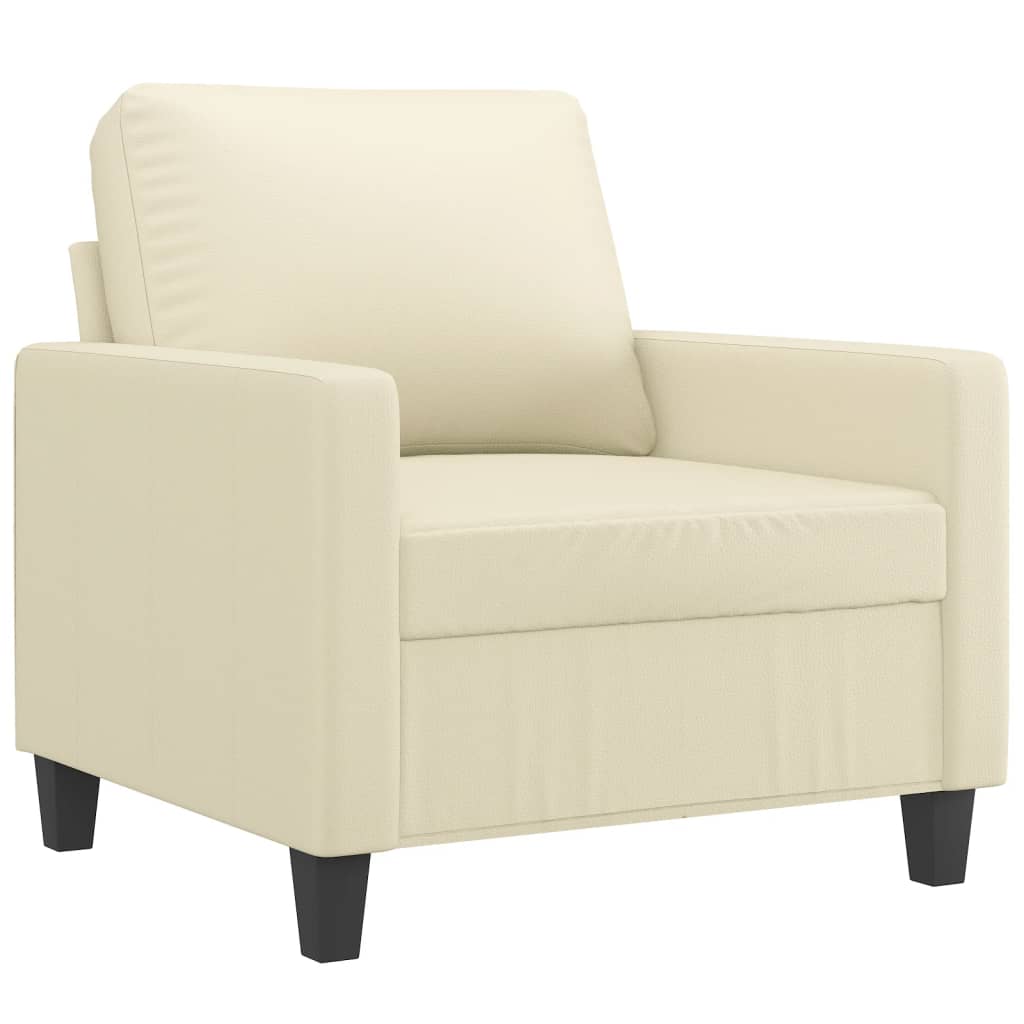 Set di Divani 4 pz con Cuscini crema in Similpelle | homemem39