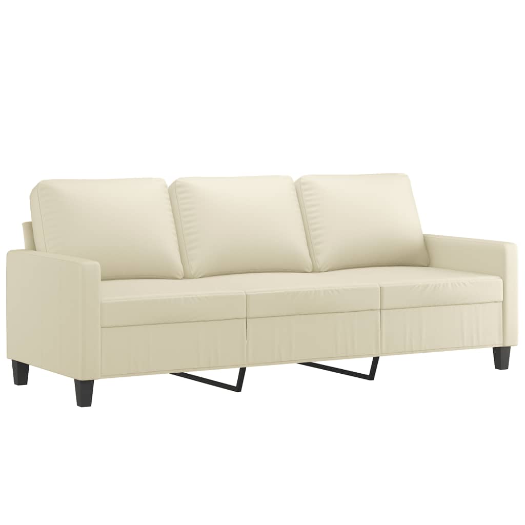 Set di Divani 4 pz con Cuscini crema in Similpelle | homemem39