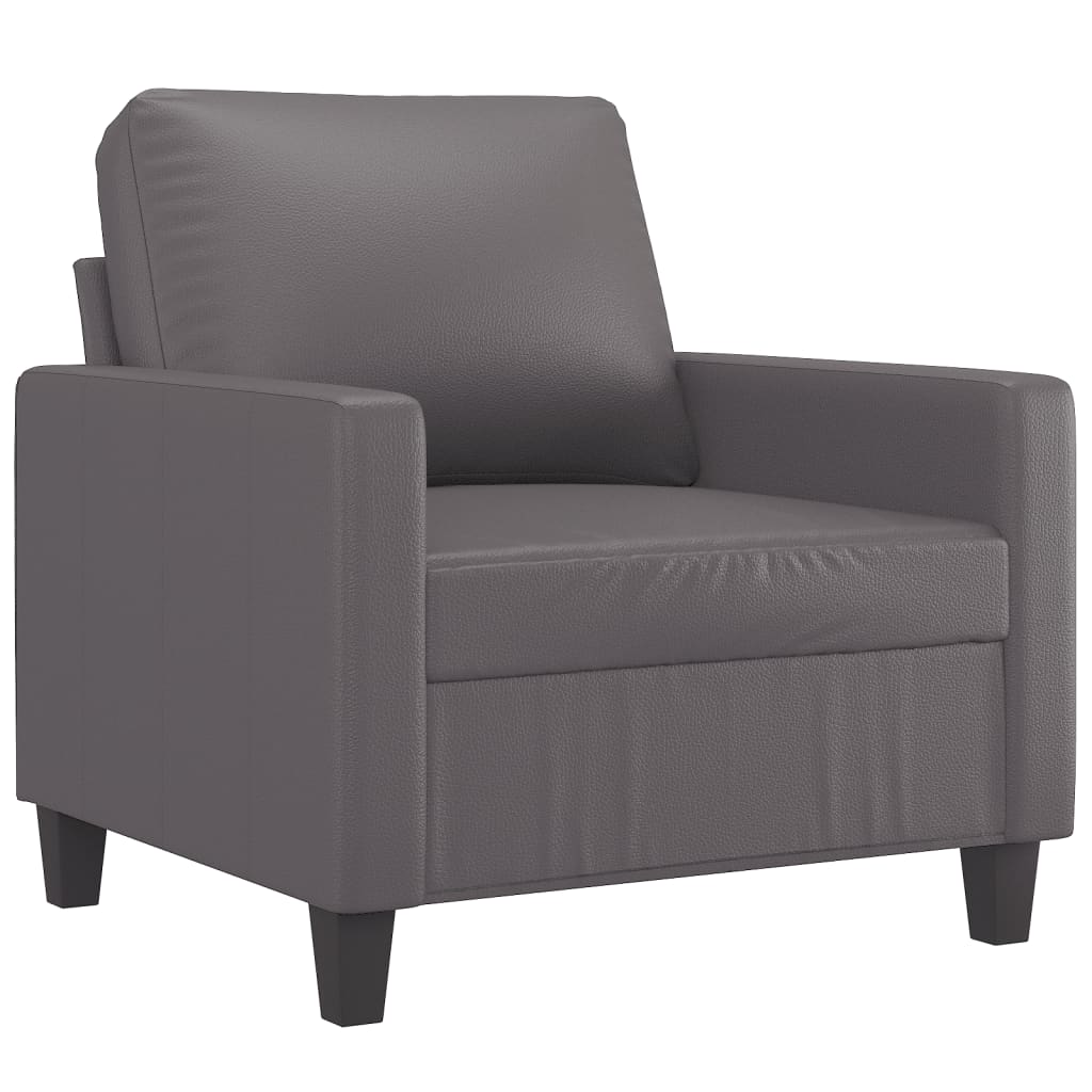Set di Divani 4 pz con Cuscini Grigio in Similpelle | homemem39