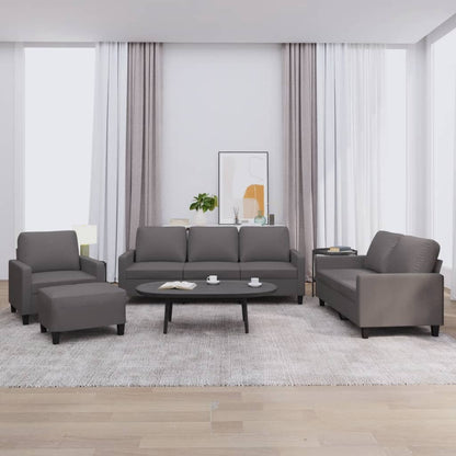 Set di Divani 4 pz con Cuscini Grigio in Similpelle | homemem39