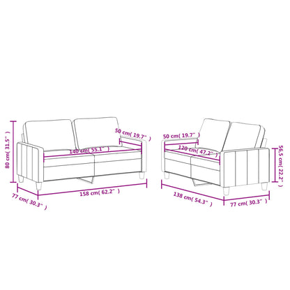 Set di Divani 2 pz con Cuscini cappuccino in Similpelle - homemem39
