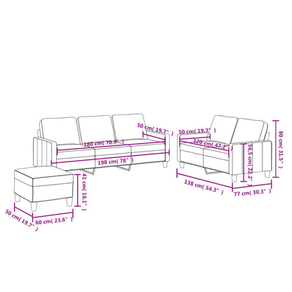 Set di Divani 3 pz con Cuscini Grigio in Similpelle | homemem39