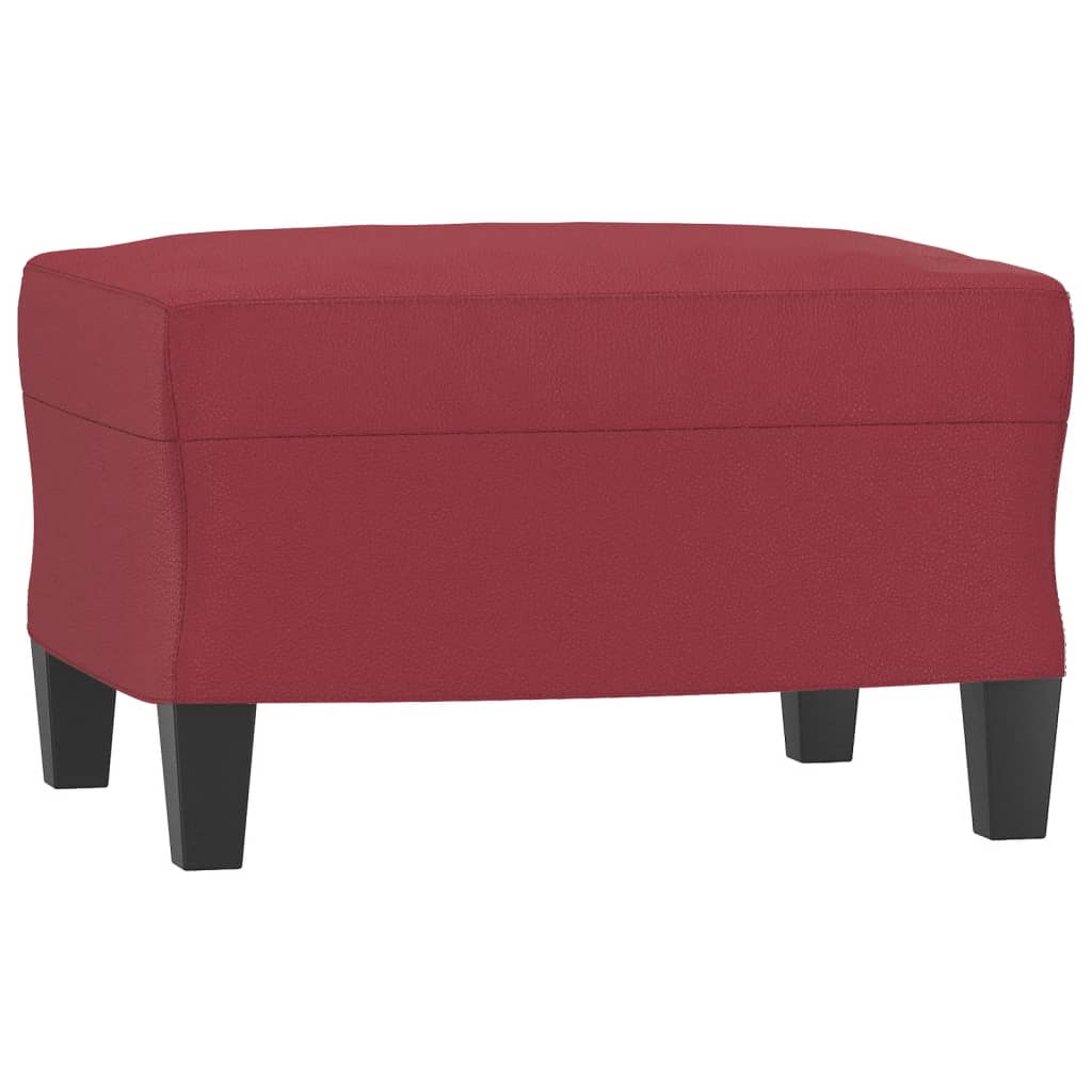 Set di Divani 3 pz con Cuscini Rosso Vino in Similpelle - homemem39