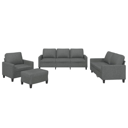 Set di Divani 4 pz con Cuscini Grigio Scuro in Tessuto | homemem39
