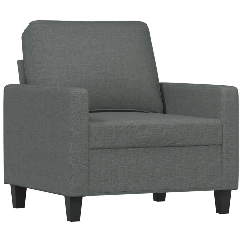 Set di Divani 4 pz con Cuscini Grigio Scuro in Tessuto | homemem39