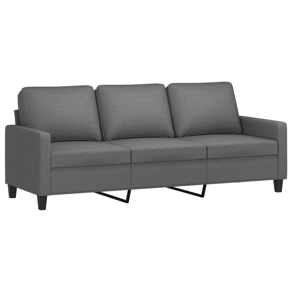 Set di Divani 4 pz con Cuscini Grigio Scuro in Tessuto | homemem39