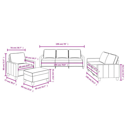 Set di Divani 4 pz con Cuscini Grigio Scuro in Tessuto | homemem39