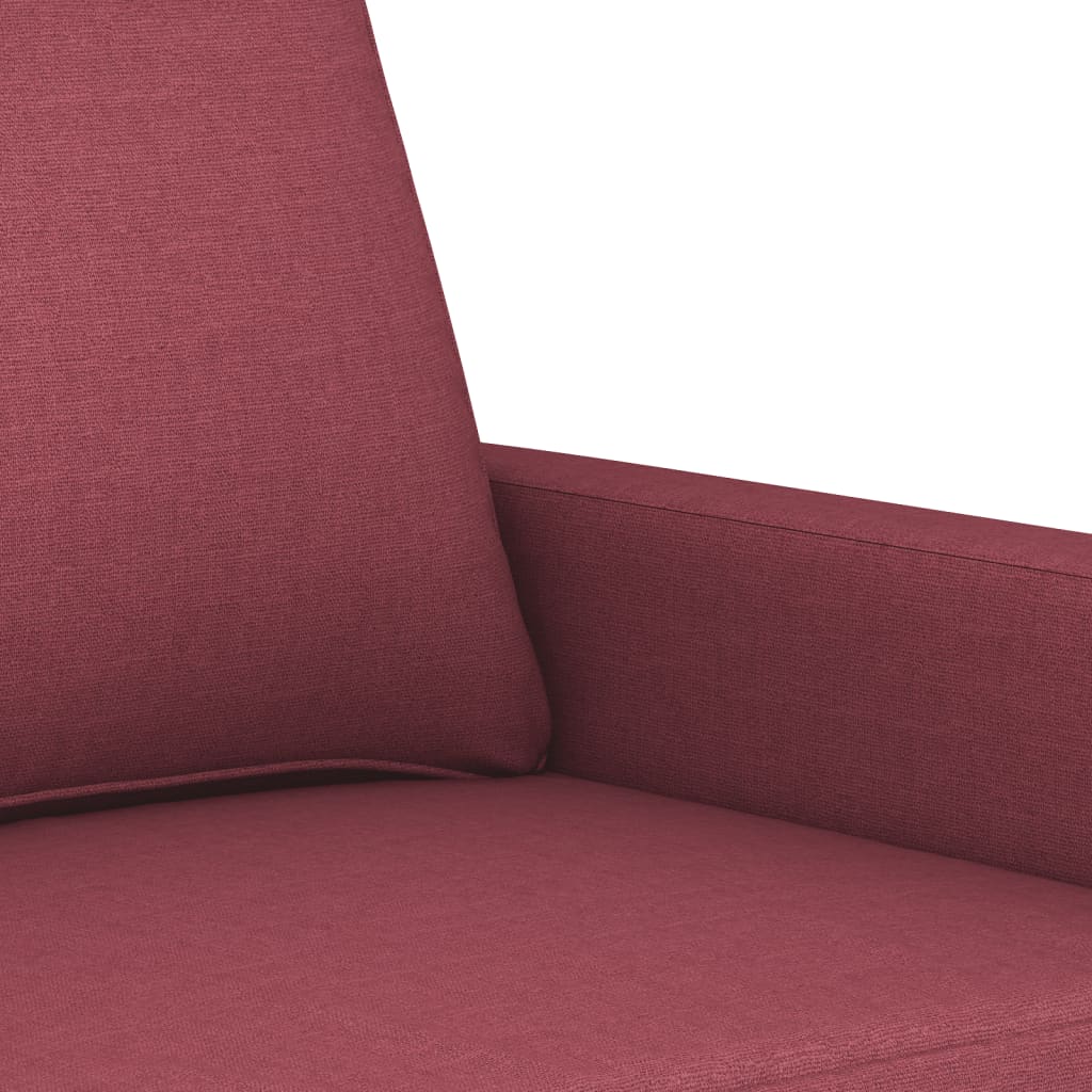 Set di Divani 4 pz con Cuscini Rosso Vino in Tessuto | homemem39