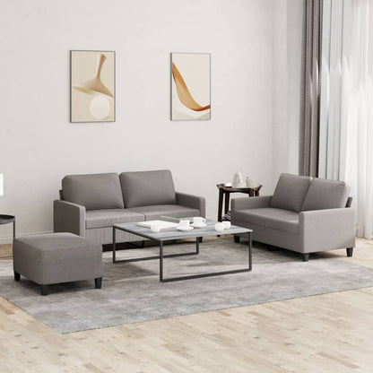 Set di Divani 3 pz con Cuscini Tortora in Tessuto | homemem39