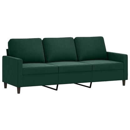 Set di Divani 3 pz con Cuscini Verde scuro in Velluto | homemem39