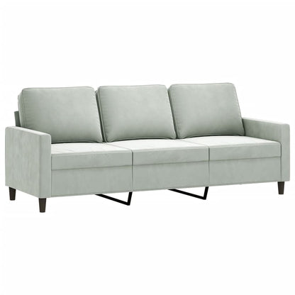 Set di Divani 4 pz con Cuscini Grigio Chiaro in Velluto | homemem39