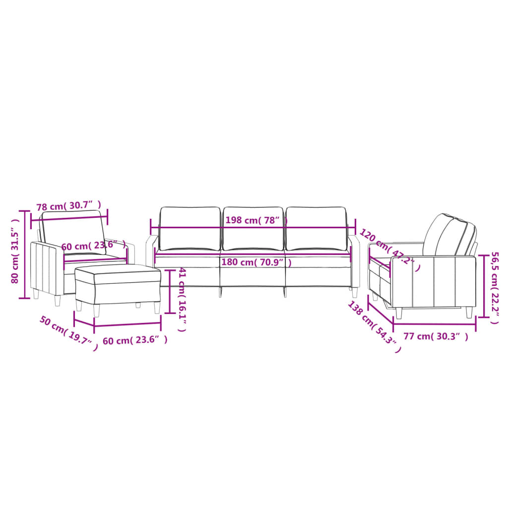 Set di Divani 4 pz con Cuscini Grigio Chiaro in Velluto | homemem39