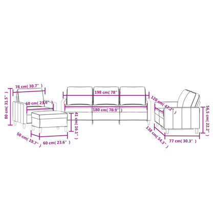 Set di Divani 4 pz con Cuscini Grigio Chiaro in Velluto | homemem39