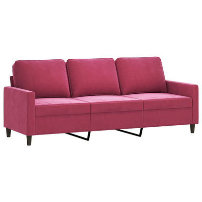Set di Divani 4 pz con Cuscini Rosso Vino in Velluto | homemem39
