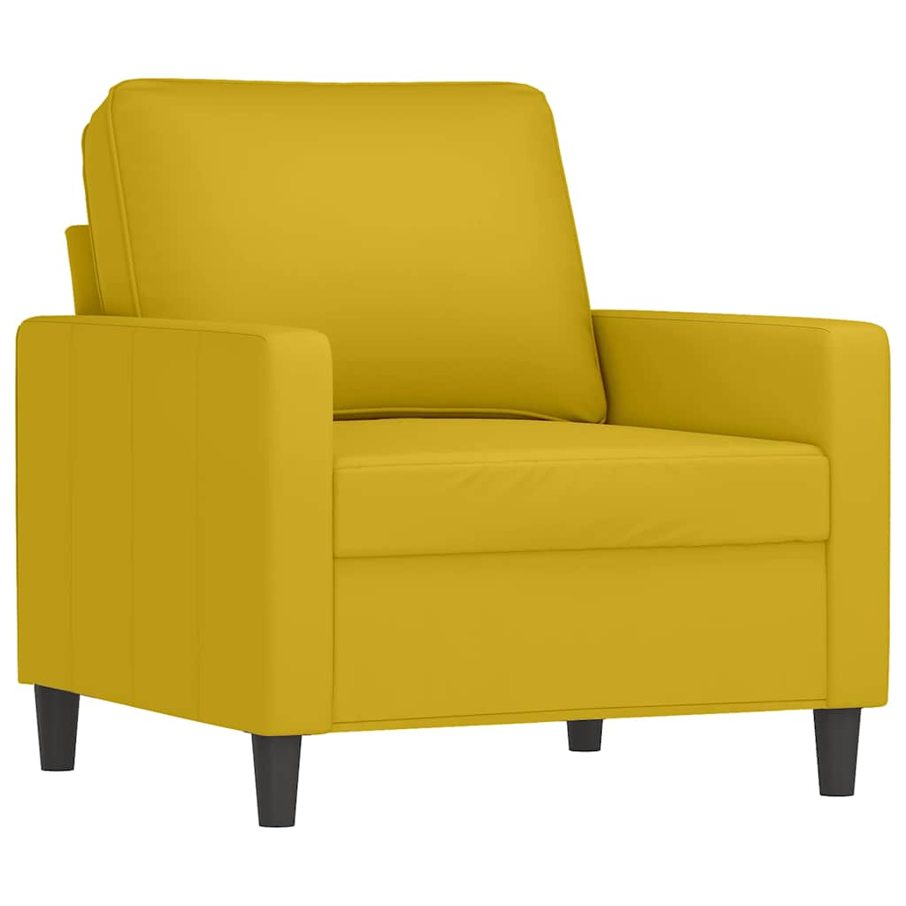 Set di Divani 4 pz con Cuscini giallo in Velluto | homemem39