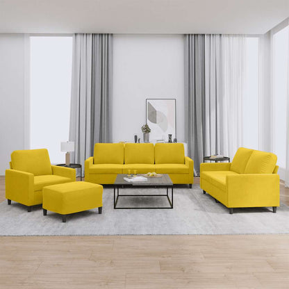 Set di Divani 4 pz con Cuscini giallo in Velluto | homemem39
