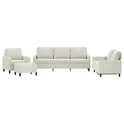 Set di Divani 4 pz con Cuscini Crema in Velluto | homemem39