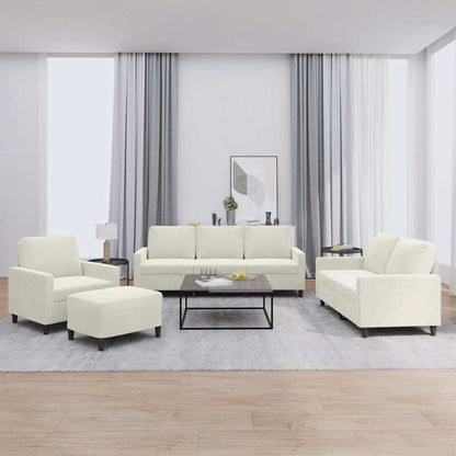 Set di Divani 4 pz con Cuscini Crema in Velluto