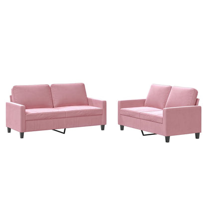Set di Divani 2 pz con Cuscini rosa in Velluto - homemem39