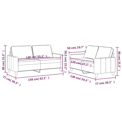 Set di Divani 2 pz con Cuscini Marrone in Velluto