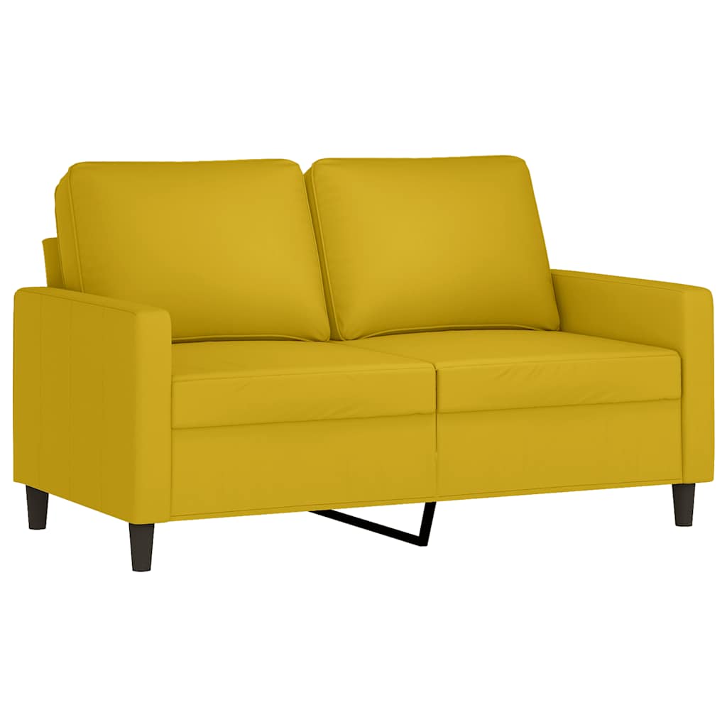 Set di Divani 2 pz con Cuscini giallo in Velluto | homemem39