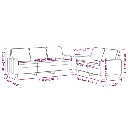 Set di Divani 2 pz con Cuscini Marrone in Velluto