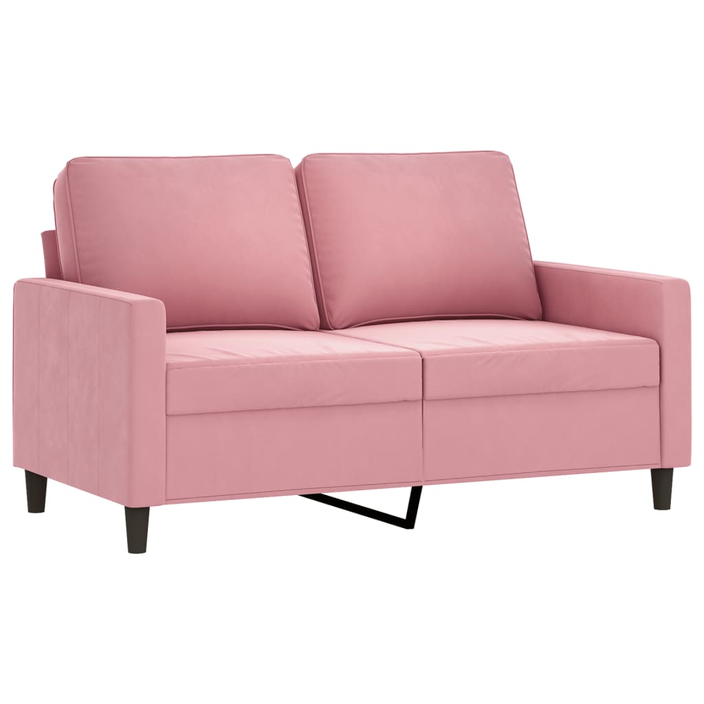 Set di Divani 3 pz con Cuscini rosa in Velluto | homemem39