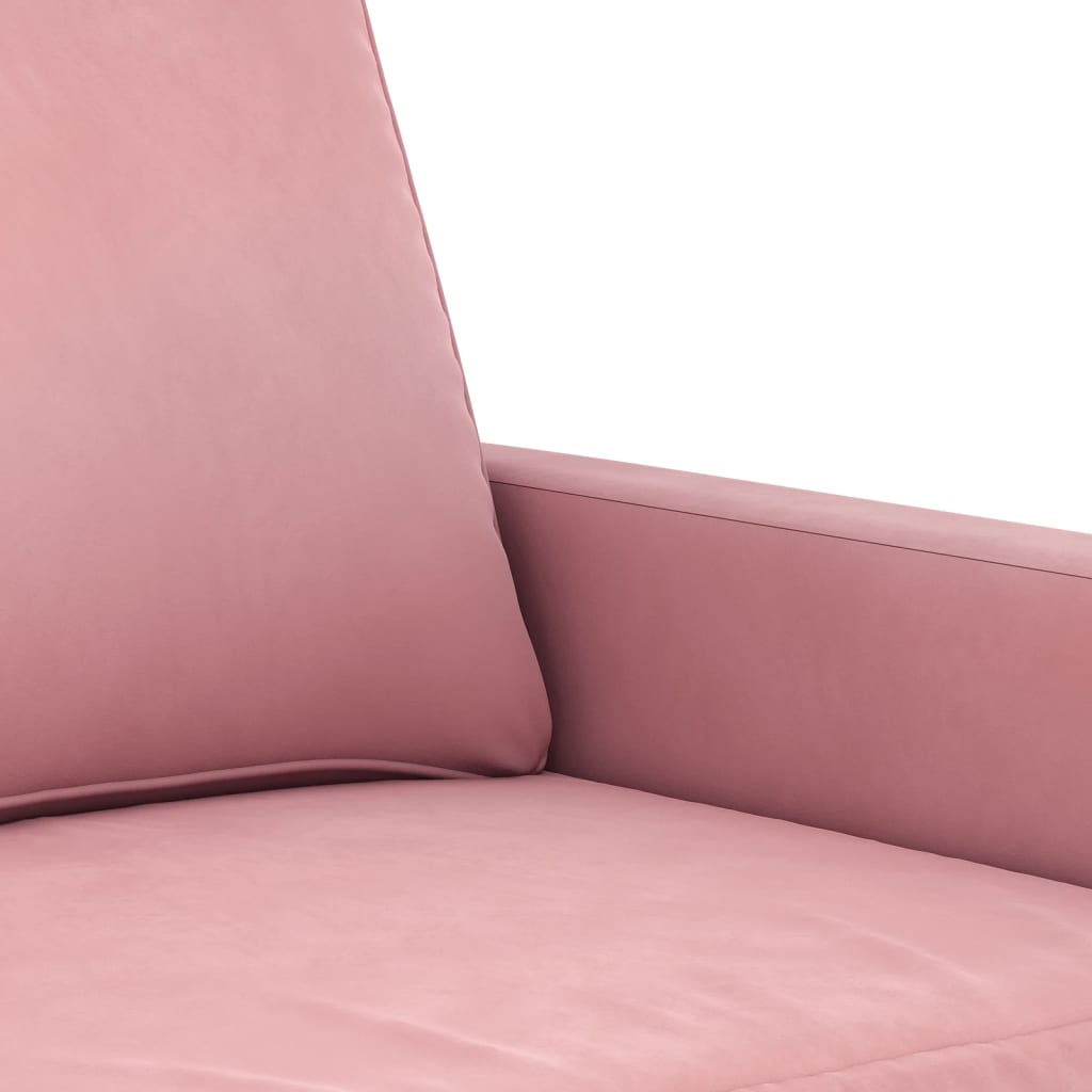 Set di Divani 3 pz con Cuscini rosa in Velluto | homemem39