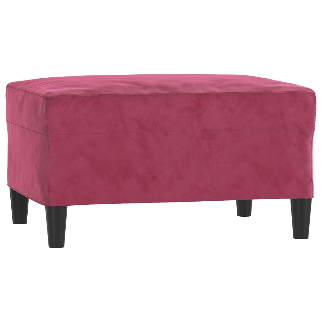 Set di Divani 3 pz con Cuscini Rosso Vino in Velluto | homemem39