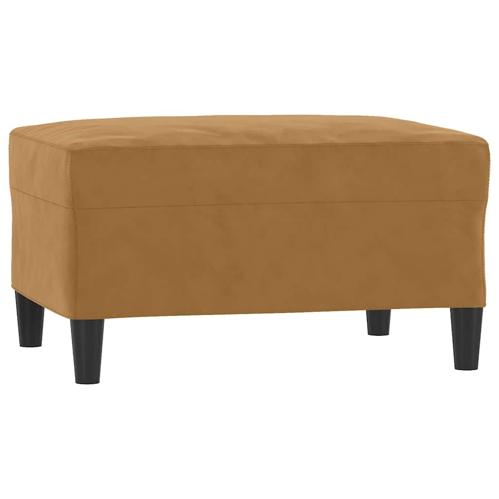 Set di Divani 3 pz con Cuscini Marrone in Velluto | homemem39