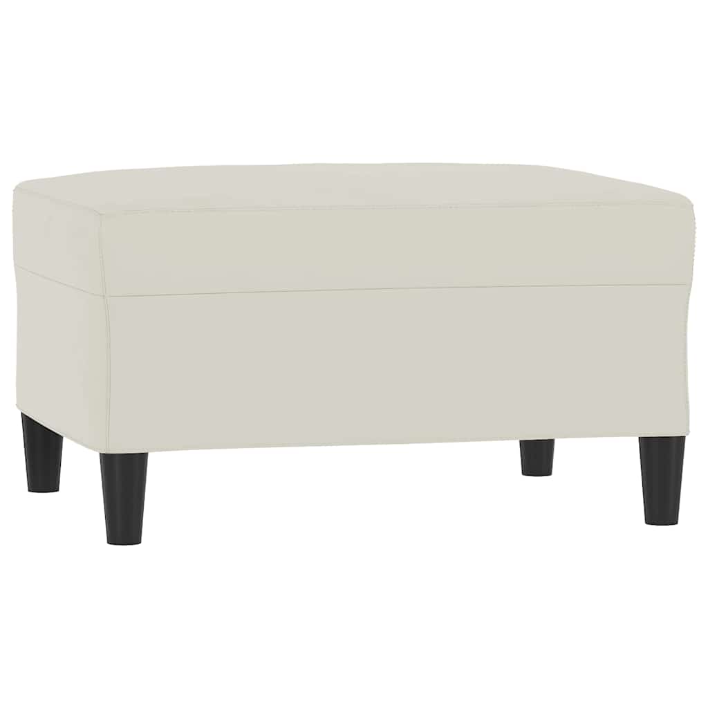 Set di Divani 3 pz con Cuscini Crema in Velluto