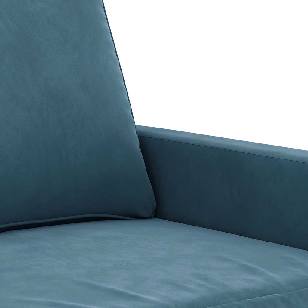 Set di Divani 3 pz con Cuscini Blu in Velluto | homemem39