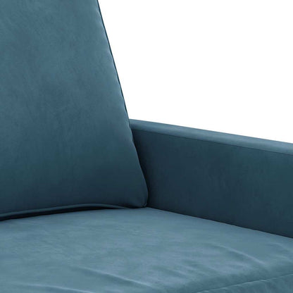 Set di Divani 3 pz con Cuscini Blu in Velluto | homemem39