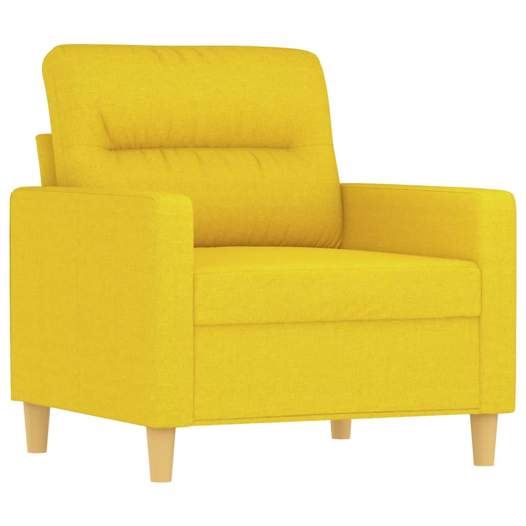 Set di Divani 4 pz con Cuscini Giallo Chiaro in Tessuto | homemem39