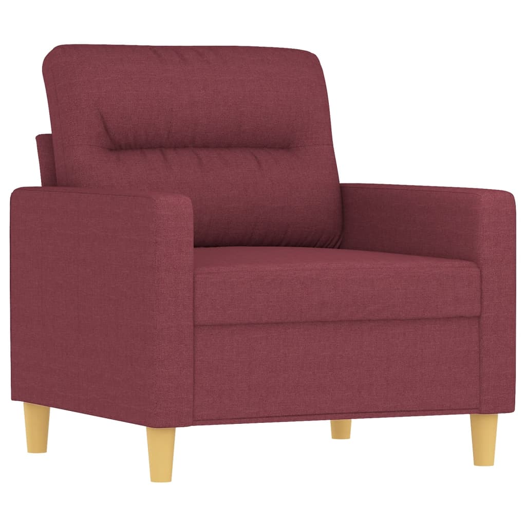 Set di Divani 4 pz con Cuscini Rosso Vino in Tessuto | homemem39